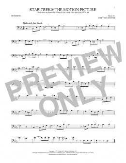 page one of Star Trek The Motion Picture (Trombone Solo)