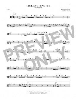 page one of I Believe I Can Fly (Viola Solo)