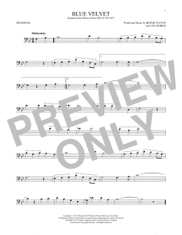 page one of Blue Velvet (Trombone Solo)