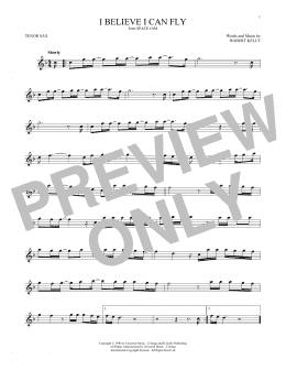 page one of I Believe I Can Fly (Tenor Sax Solo)