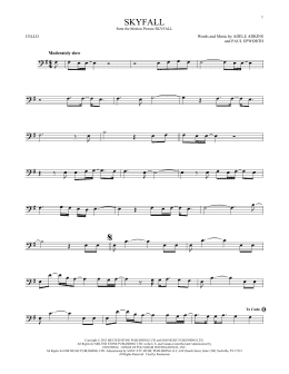 page one of Skyfall (Cello Solo)