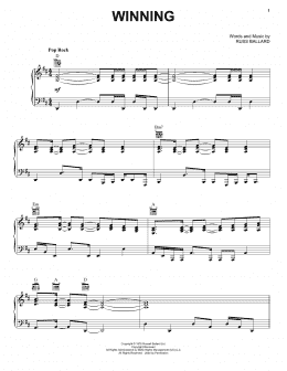 page one of Winning (Piano, Vocal & Guitar Chords (Right-Hand Melody))