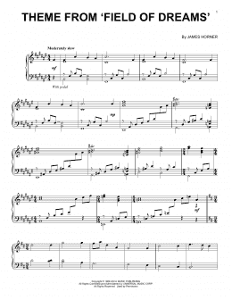 page one of Theme From Field Of Dreams (Piano Solo)