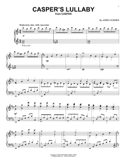 page one of Casper's Lullaby (Piano Solo)