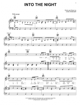 page one of Into The Night (Piano, Vocal & Guitar Chords (Right-Hand Melody))