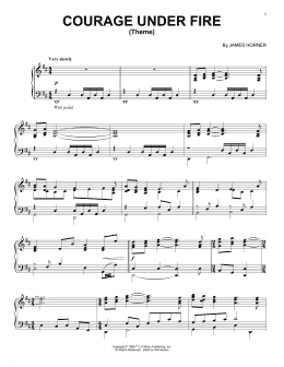 page one of Courage Under Fire (Theme) (Piano Solo)