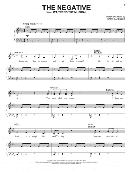 page one of The Negative (from Waitress the Musical) (Piano & Vocal)
