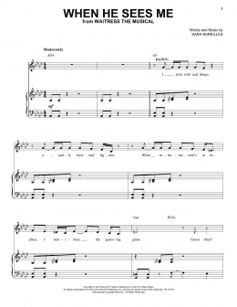 page one of When He Sees Me (from Waitress The Musical) (Piano & Vocal)