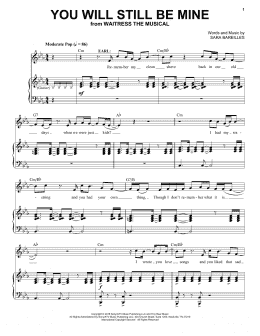 page one of You Will Still Be Mine (from Waitress The Musical) (Piano & Vocal)