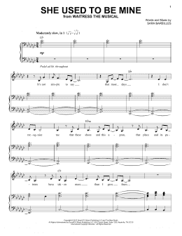 page one of She Used To Be Mine (from Waitress The Musical) (Piano & Vocal)