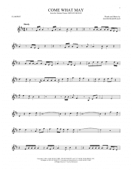page one of Come What May (from Moulin Rouge) (Clarinet Solo)