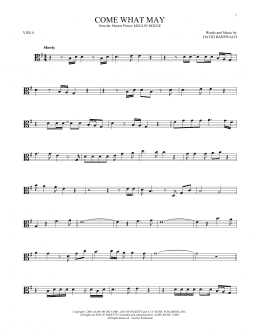 page one of Come What May (from Moulin Rouge) (Viola Solo)