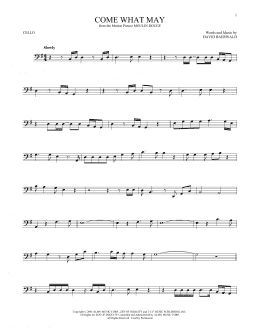 page one of Come What May (from Moulin Rouge) (Cello Solo)