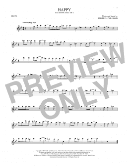 page one of Happy (Flute Solo)