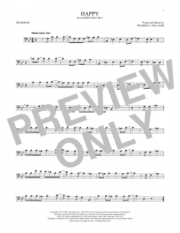 page one of Happy (Trombone Solo)