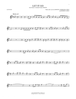 page one of Let It Go (from Frozen) (Alto Sax Solo)