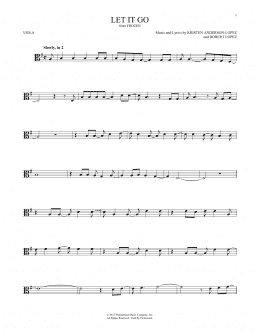 page one of Let It Go (from Frozen) (Viola Solo)