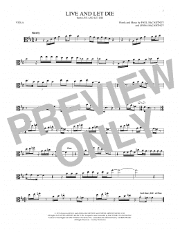 page one of Live And Let Die (Viola Solo)