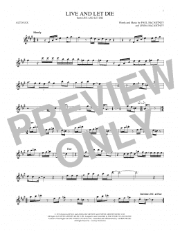 page one of Live And Let Die (Alto Sax Solo)