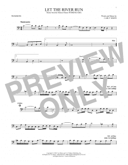 page one of Let The River Run (Trombone Solo)