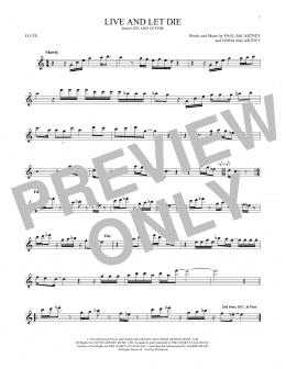 page one of Live And Let Die (Flute Solo)