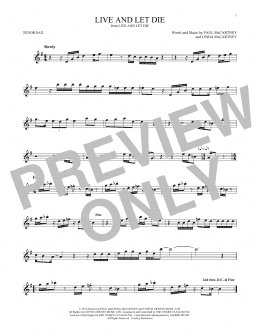 page one of Live And Let Die (Tenor Sax Solo)