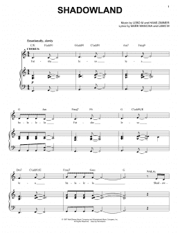 page one of Shadowland (from The Lion King: Broadway Musical) (Piano, Vocal & Guitar Chords (Right-Hand Melody))