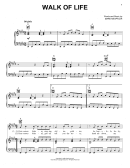 page one of Walk Of Life (Piano, Vocal & Guitar Chords (Right-Hand Melody))