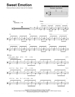page one of Sweet Emotion (Drums Transcription)