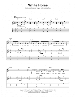 page one of White Horse (Easy Guitar Tab)