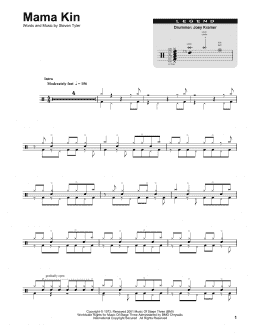page one of Mama Kin (Drums Transcription)