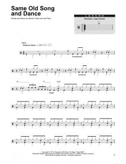 page one of Same Old Song And Dance (Drums Transcription)