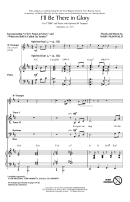 page one of I'll Be There In Glory (TTBB Choir)