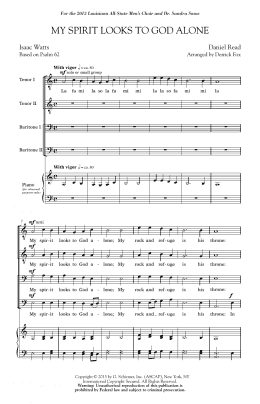 page one of My Spirit Looks To God Alone (TTBB Choir)