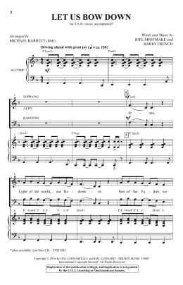 page one of Let Us Bow Down (SAB Choir)