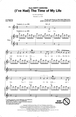 page one of (I've Had) The Time Of My Life (arr. Mac Huff) (SSA Choir)