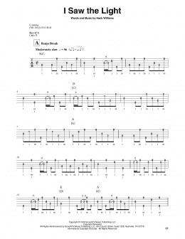 page one of I Saw The Light (Banjo Tab)