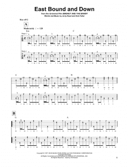 page one of East Bound And Down (Banjo Tab)
