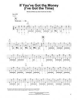 page one of If You've Got The Money (I've Got The Time) (Banjo Tab)