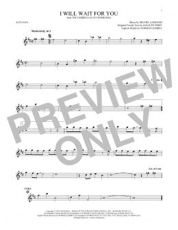 page one of I Will Wait For You (Alto Sax Solo)