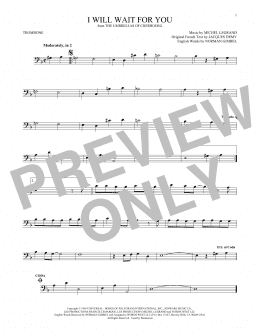 page one of I Will Wait For You (Trombone Solo)