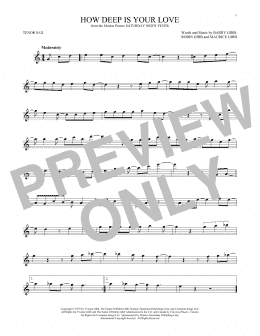 page one of How Deep Is Your Love (Tenor Sax Solo)