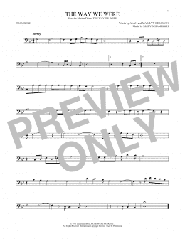 page one of The Way We Were (Trombone Solo)