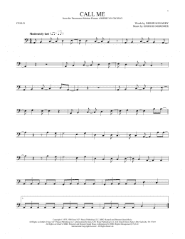 page one of Call Me (Cello Solo)