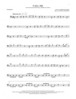 page one of Call Me (Trombone Solo)