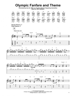 page one of Olympic Fanfare And Theme (Easy Guitar Tab)