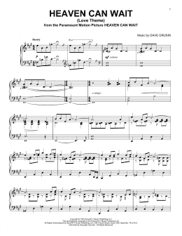 page one of Heaven Can Wait (Love Theme) (Piano Solo)