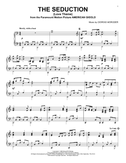page one of The Seduction (Love Theme) (Piano Solo)