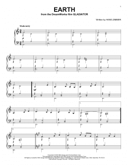 page one of Earth (Piano Solo)