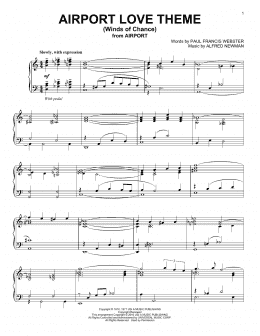 page one of Airport Love Theme (Winds Of Chance) (Piano Solo)
